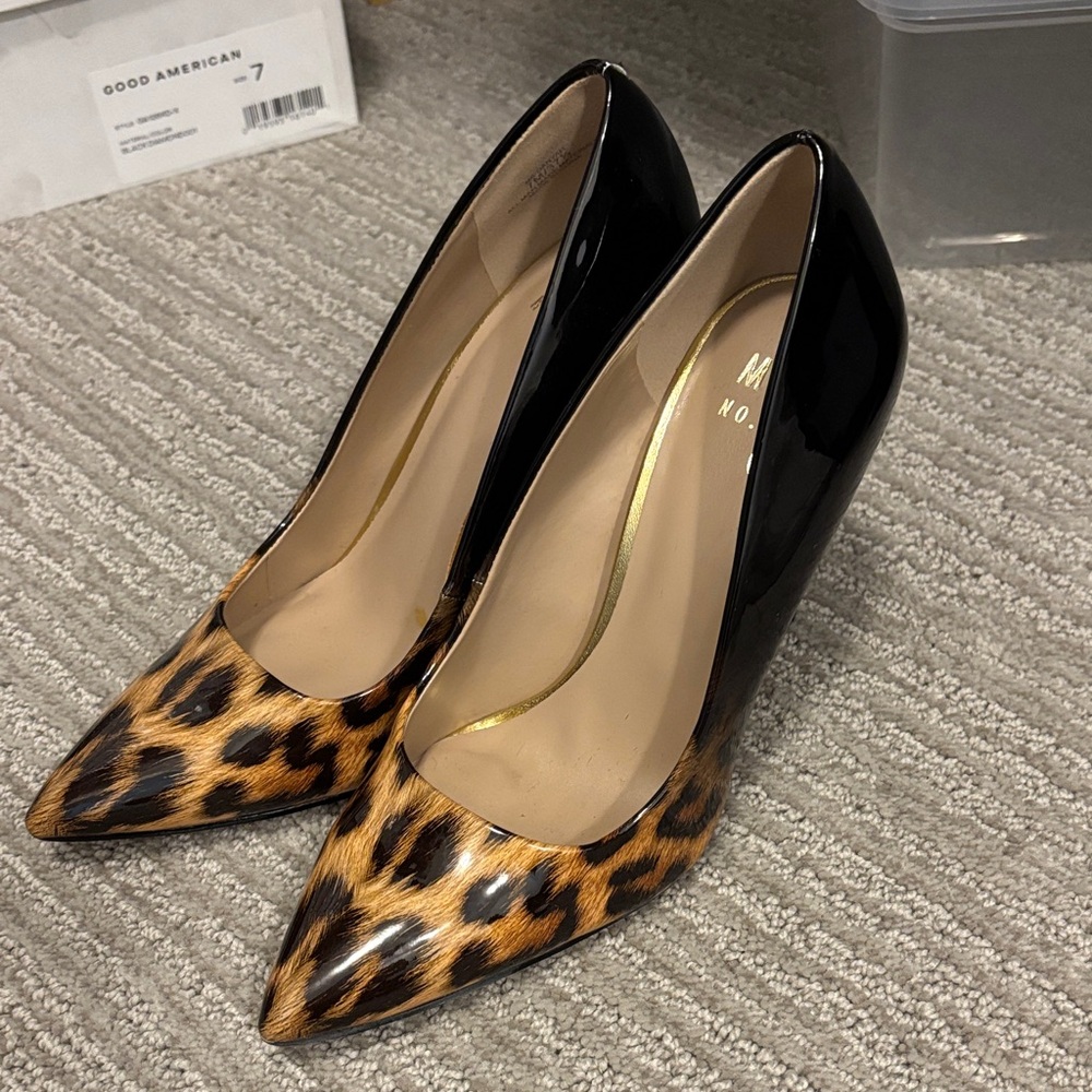 Mix No.6 Leopard Print and Black Women's Heels